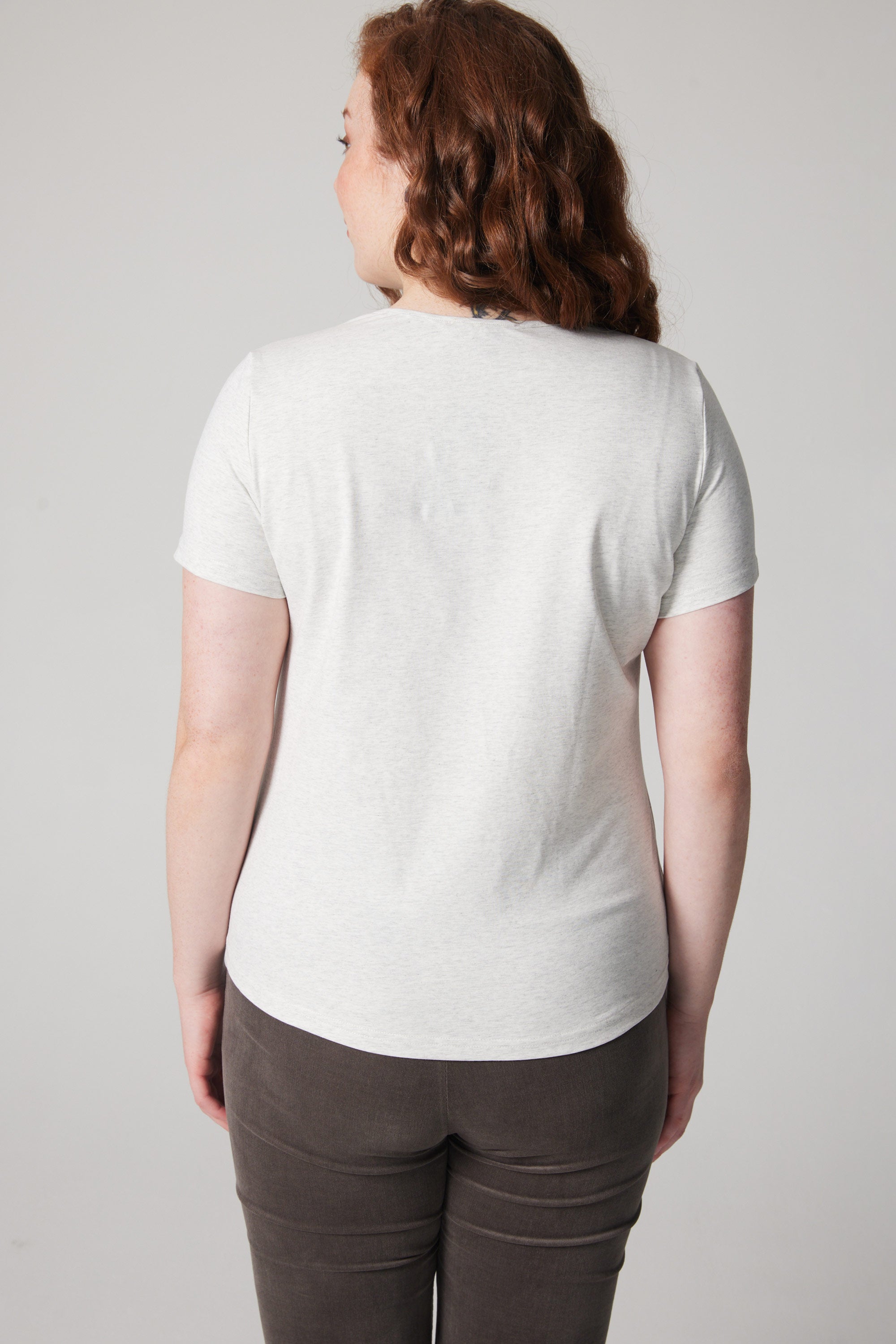 Organic scoop neck t-shirt - Light Heather Grey