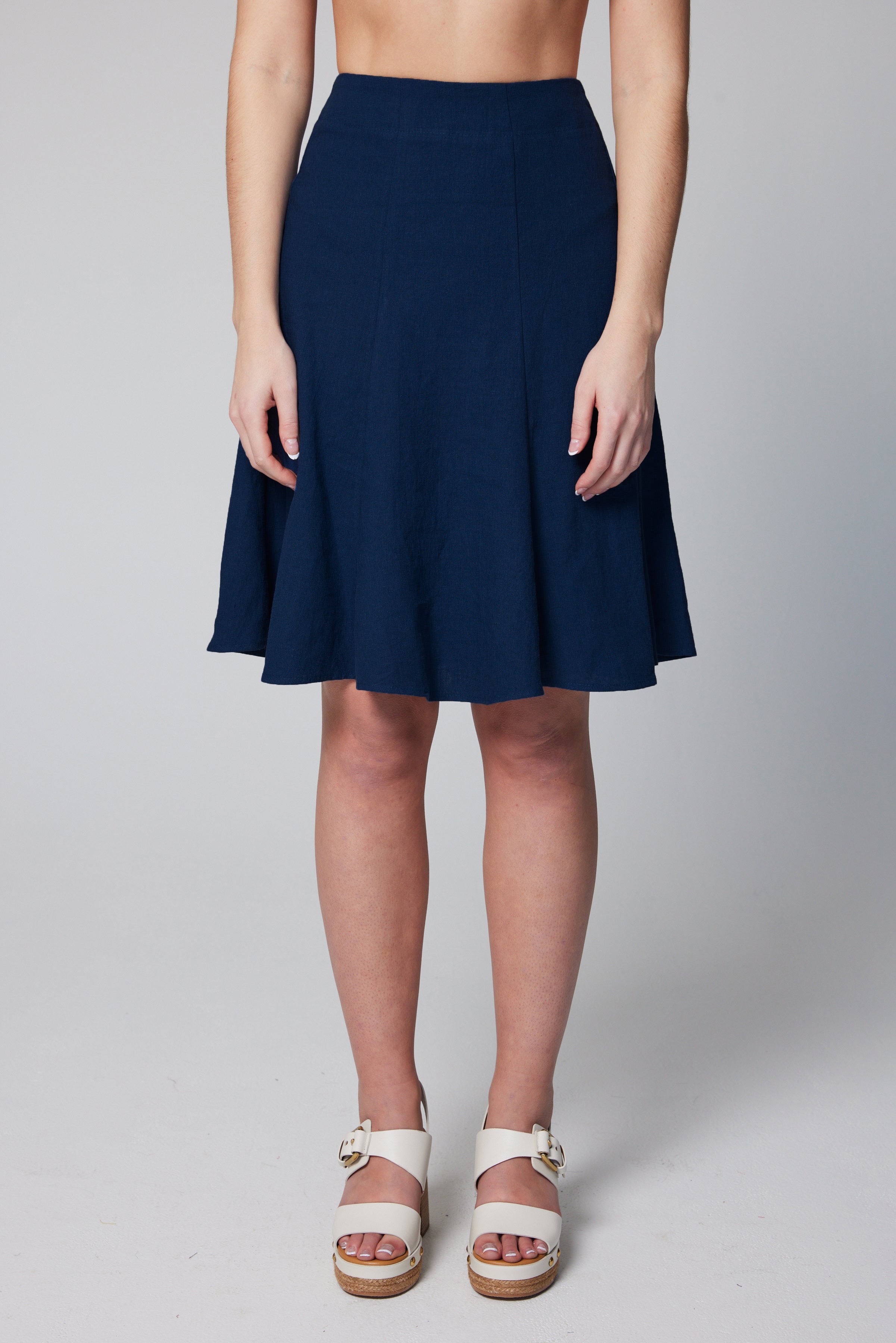 Linen Dancing Skirt - Navy Blue