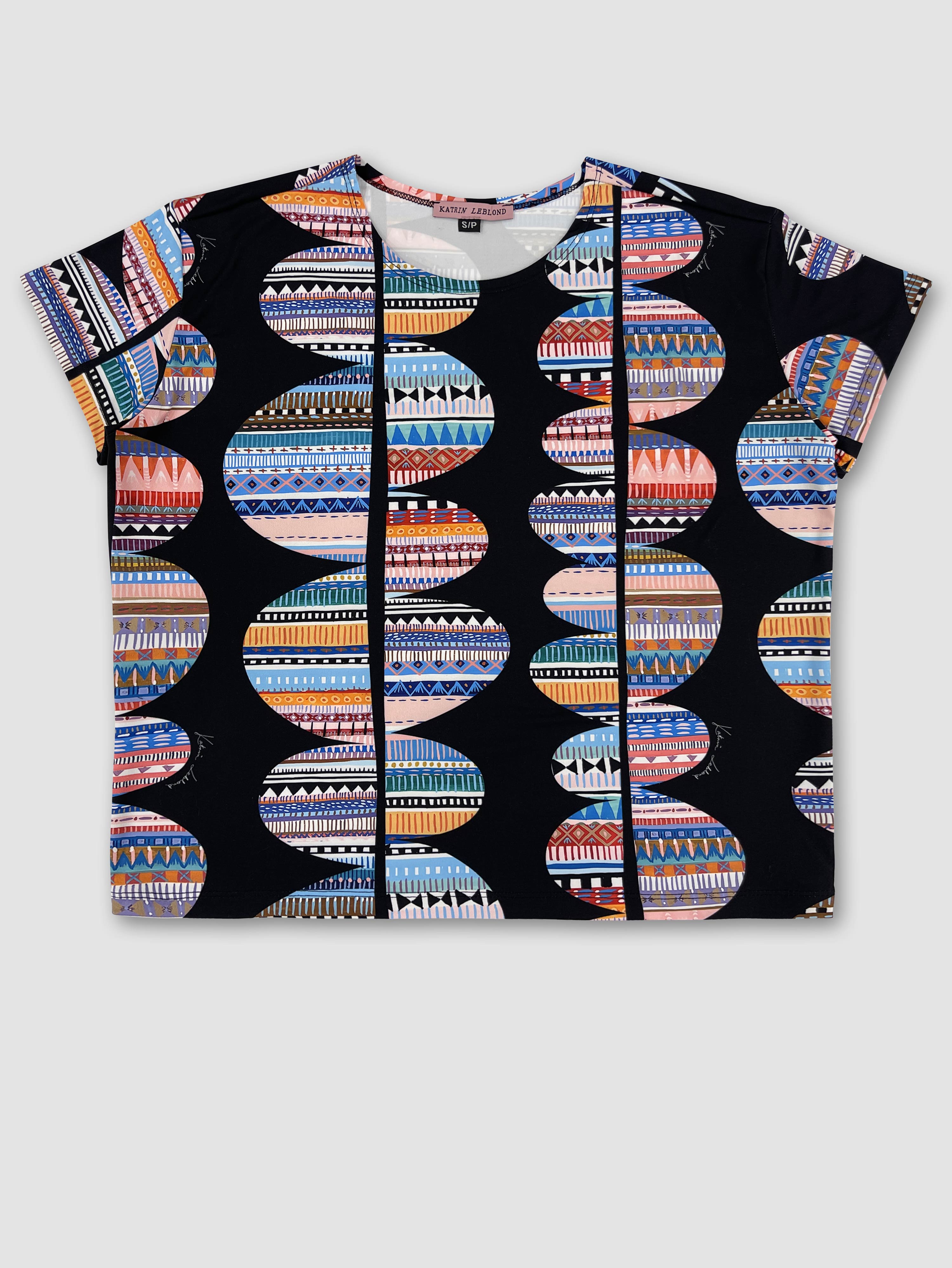 MOMA T-Shirt - Folk Stripes Black