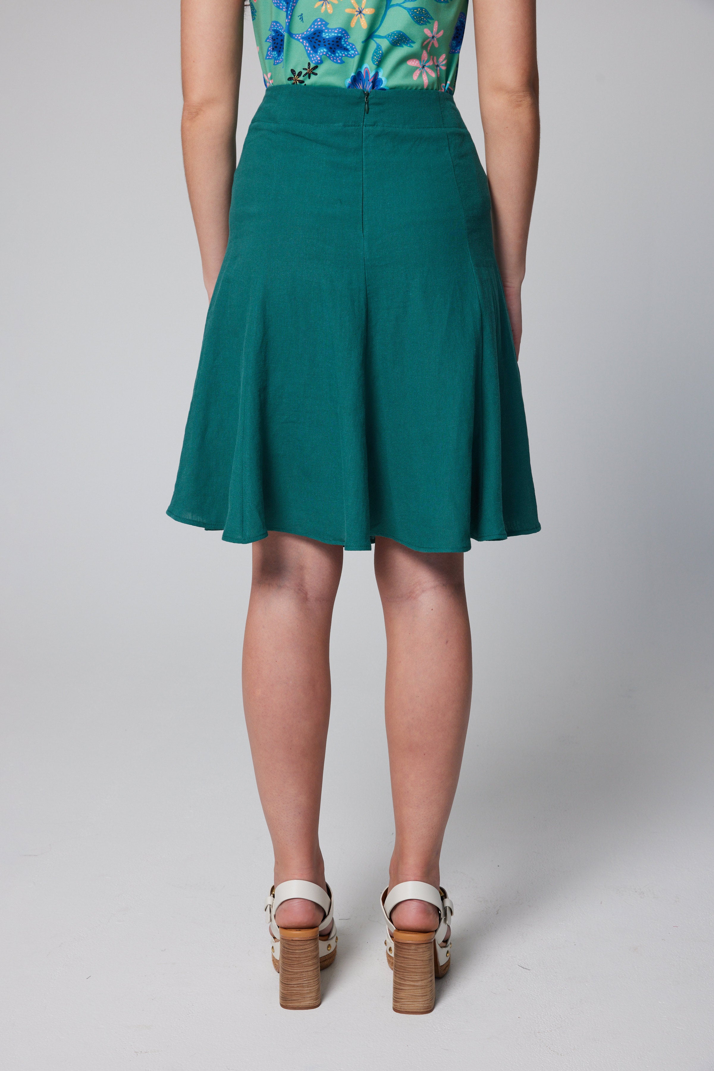 Linen Dancing Skirt - Green