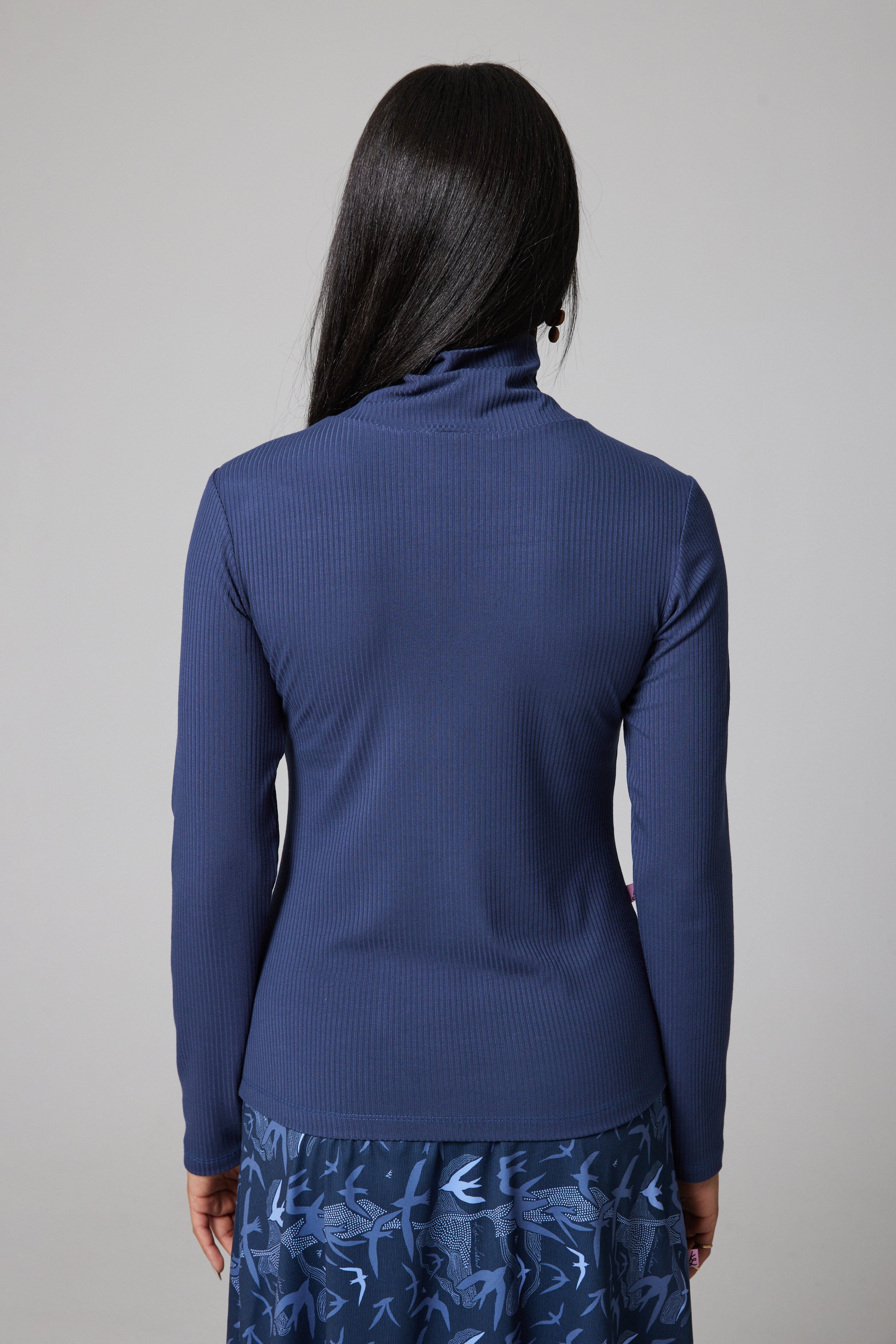 Ribbed Perfect Turtleneck - Blue