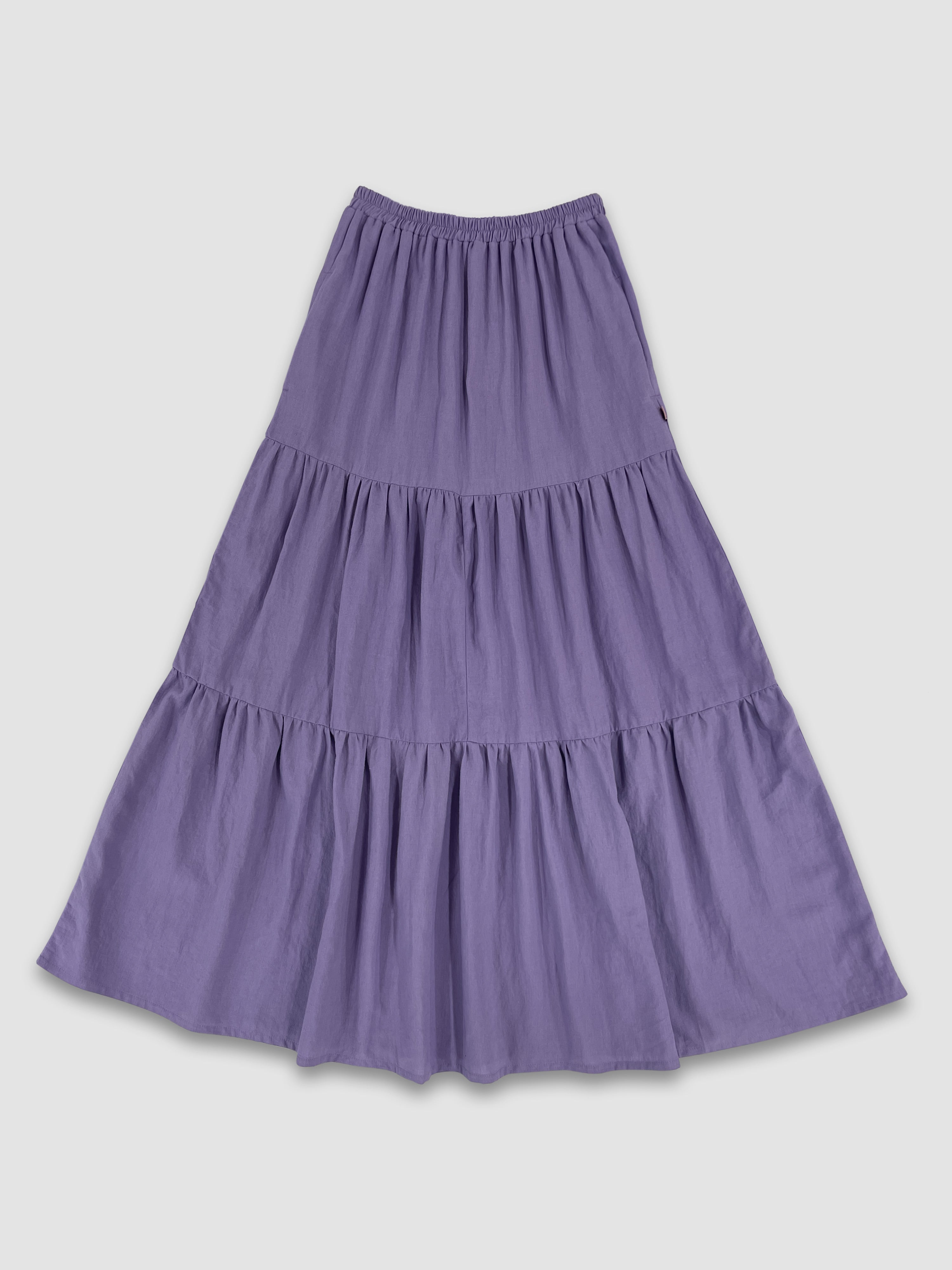 Linen Maxi Skirt - Lavender