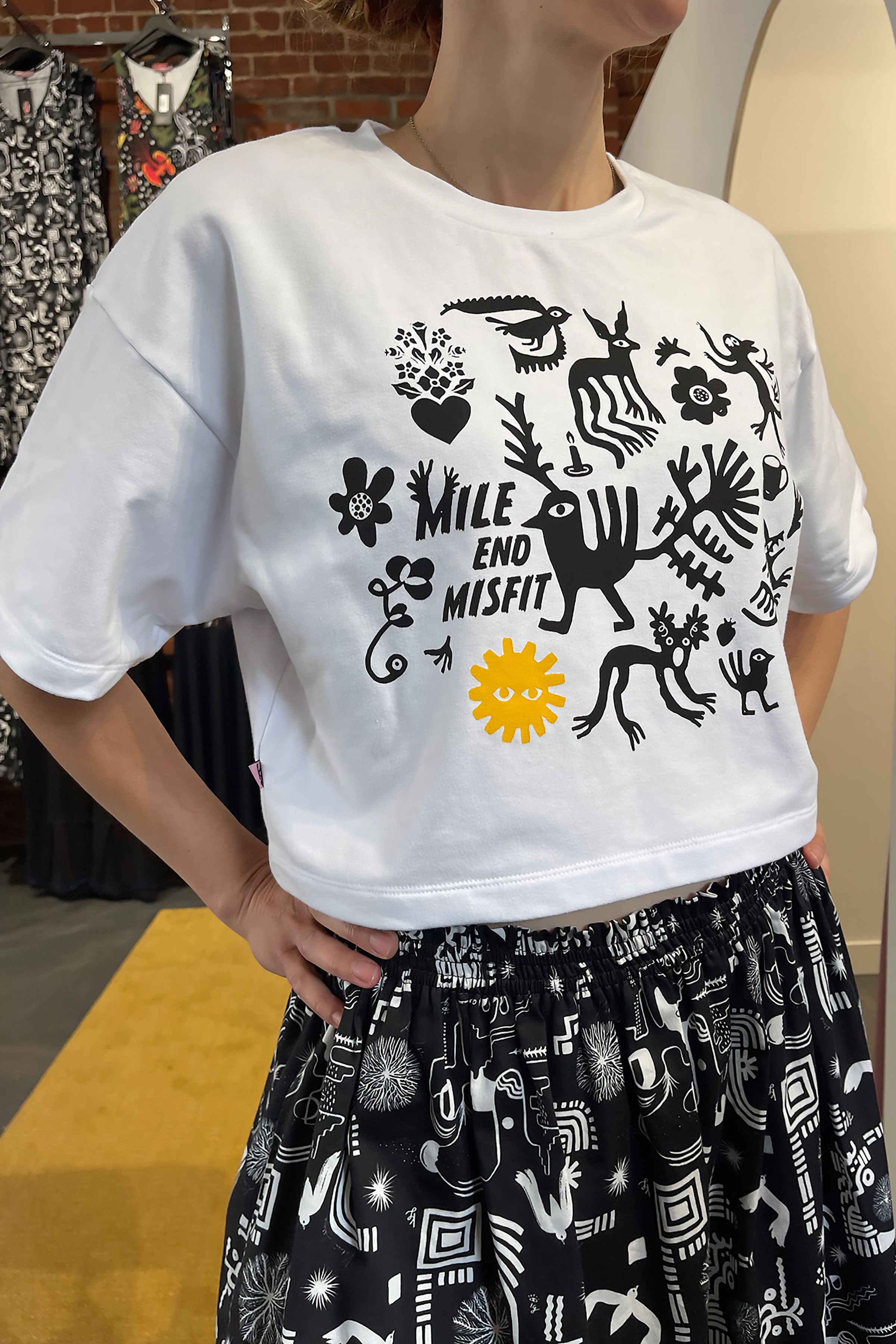 Statement T-shirt - Mile End Misfits -White