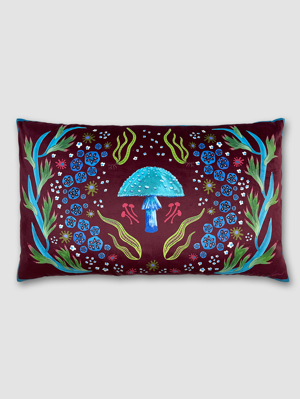 Pillow - Turquoise Mushroom