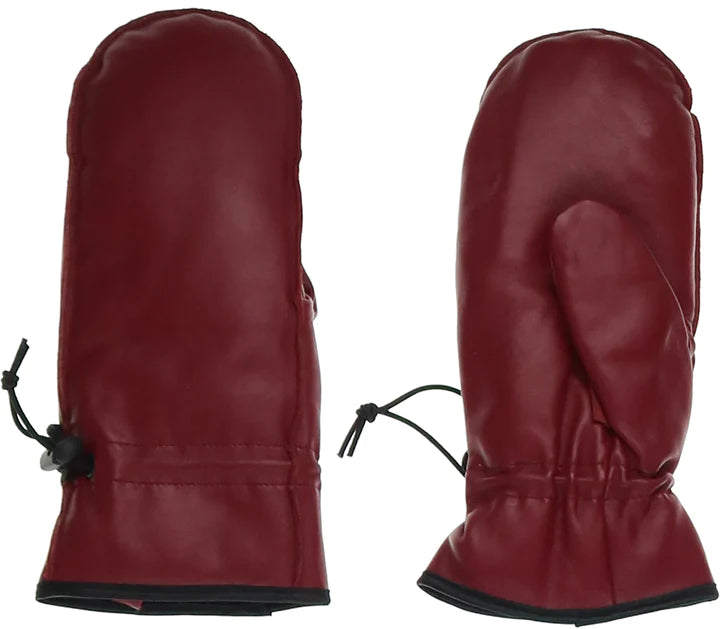 Leather Mitten - Red