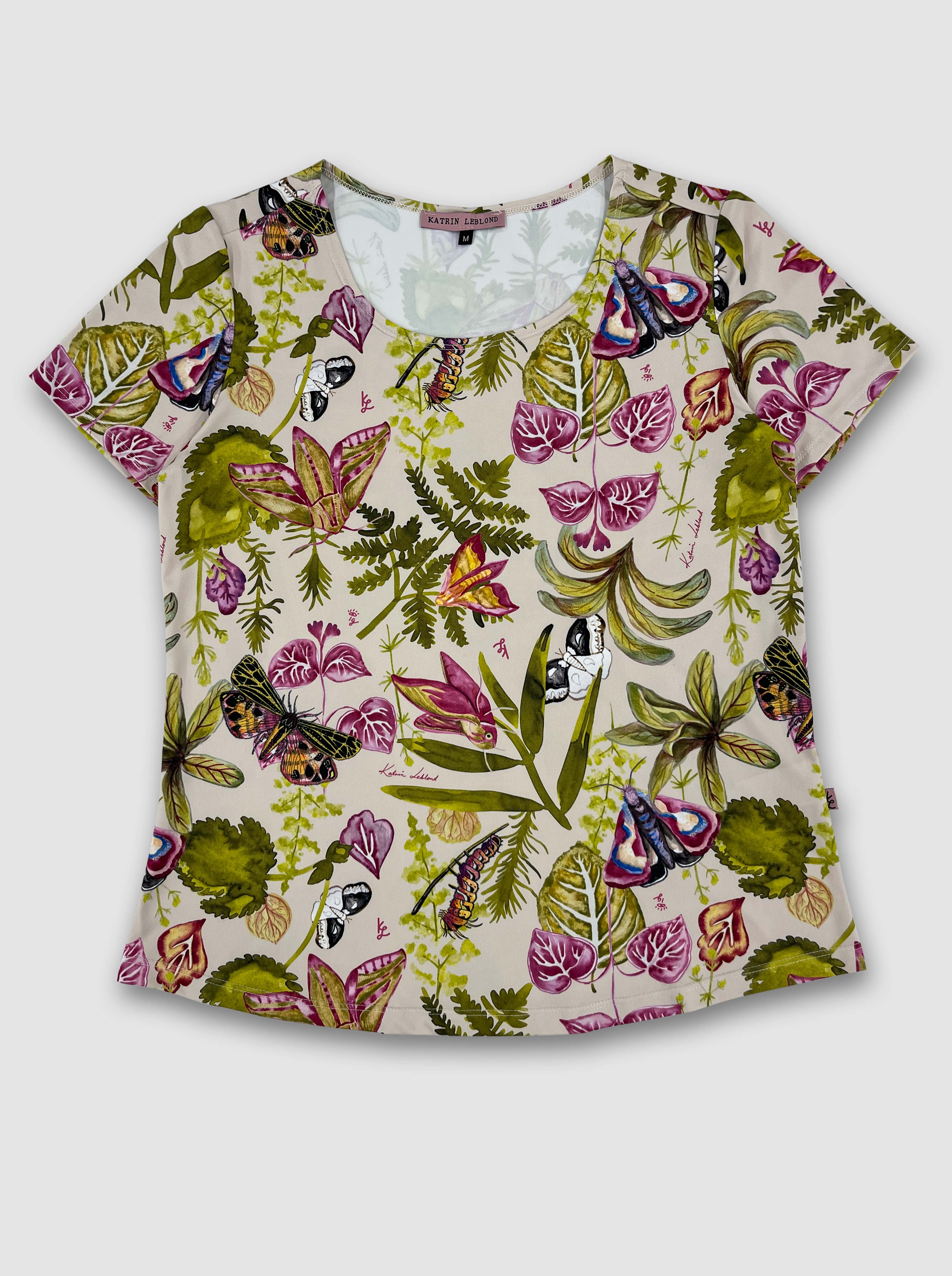 Scoop Neck T-shirt - Moth Magic
